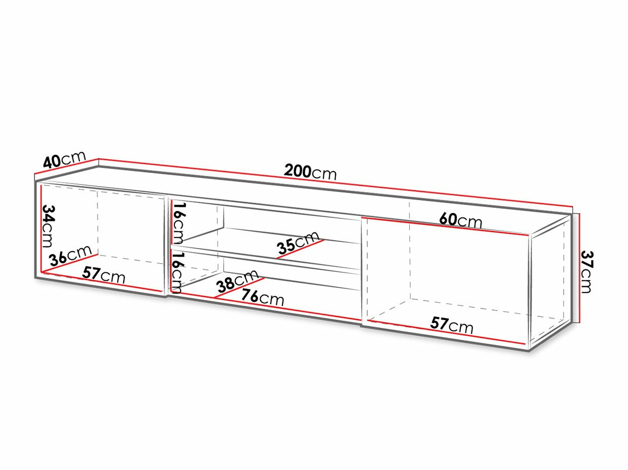 TV-meubel Imago II (Wit + Glanzend wit)