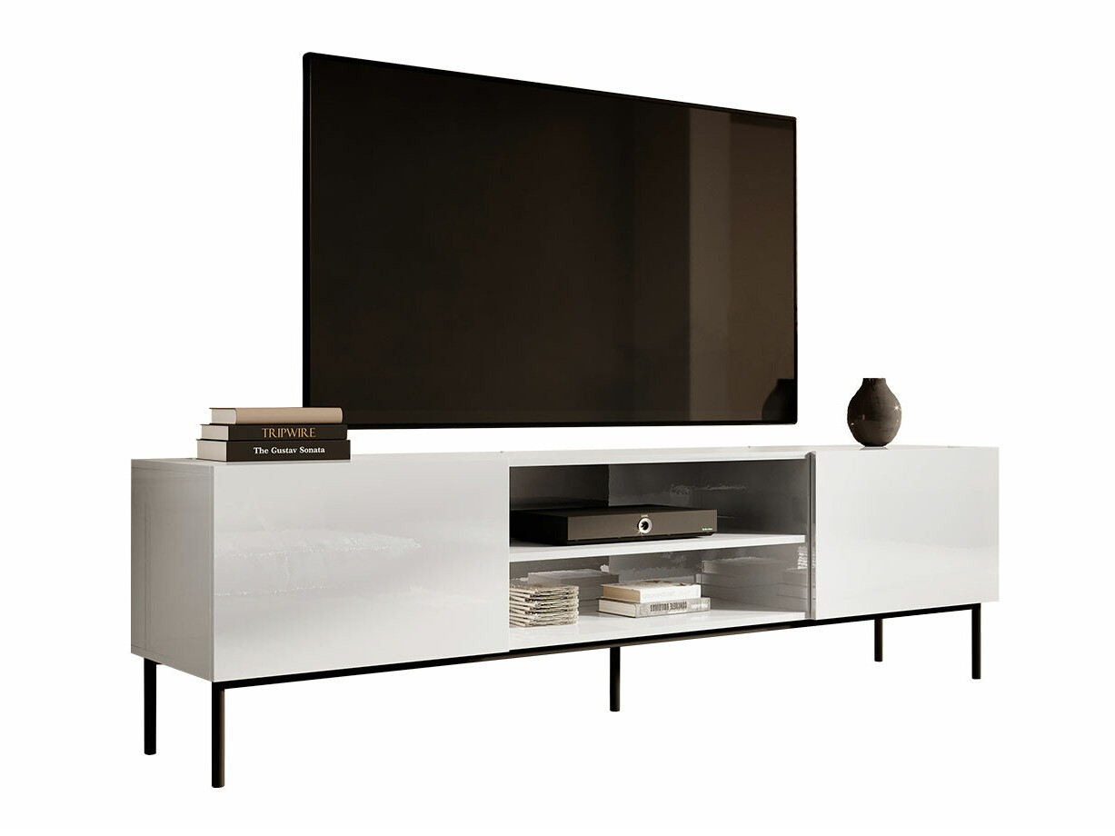 TV-meubel Charlotte 166 (Wit + Glanzend wit)