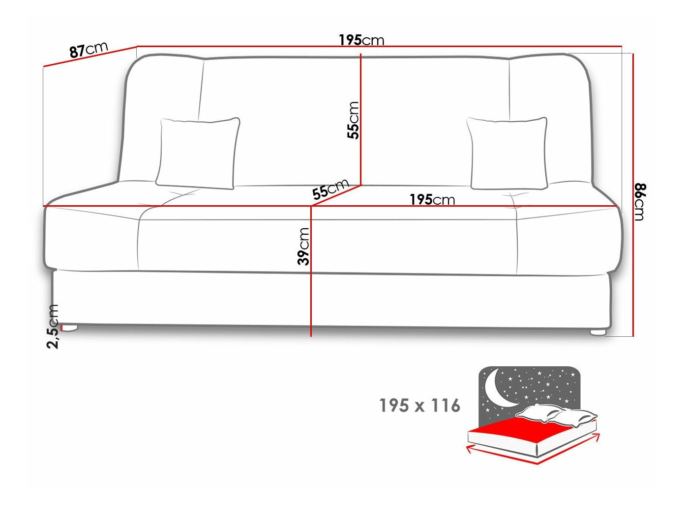 Slaapbank Comfivo 124 (Alova 04 + Alova 71)