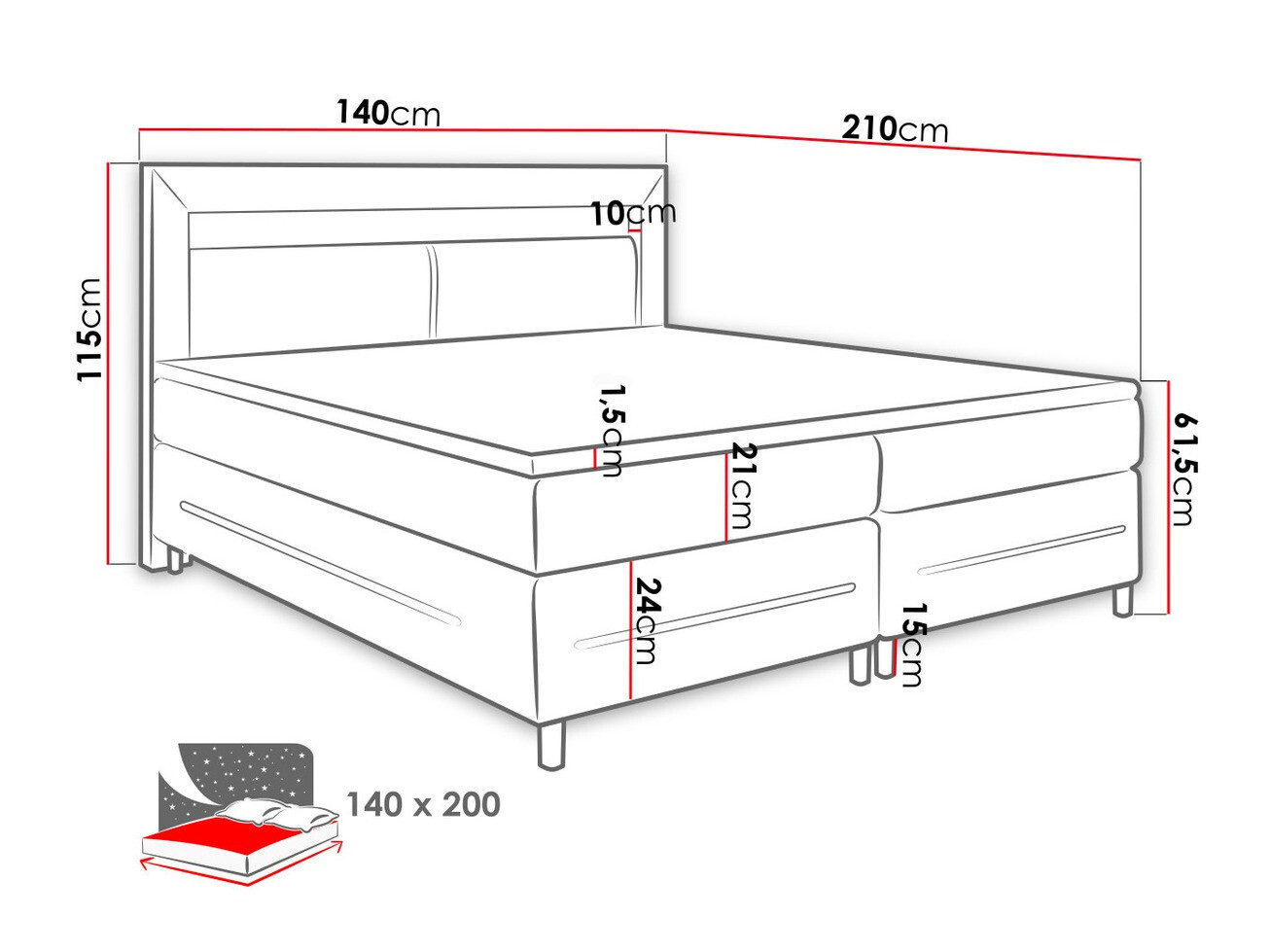 Boxspring Nashville 109 (Soft 010)