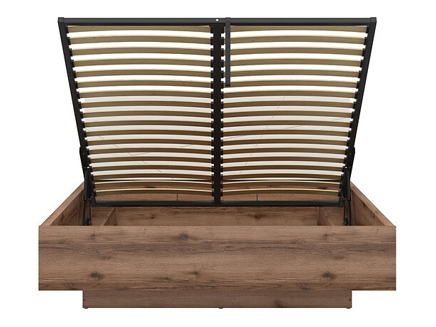 Bed Fivale 122 (Donker delano-eik + Glanzend wit)