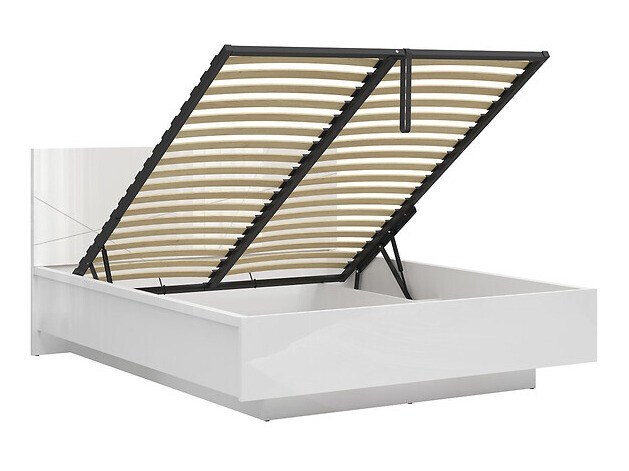 Bed Fivale 122 (Glanzend wit + Wit)