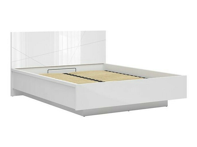 Bed Fivale 122 (Glanzend wit + Wit)