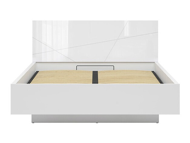 Bed Fivale 122 (Glanzend wit + Wit)