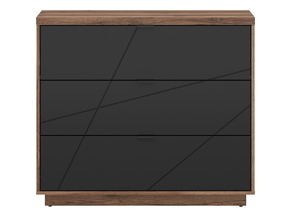 Ladekast Fivale 118 (Donker delano-eik + Matzwart)
