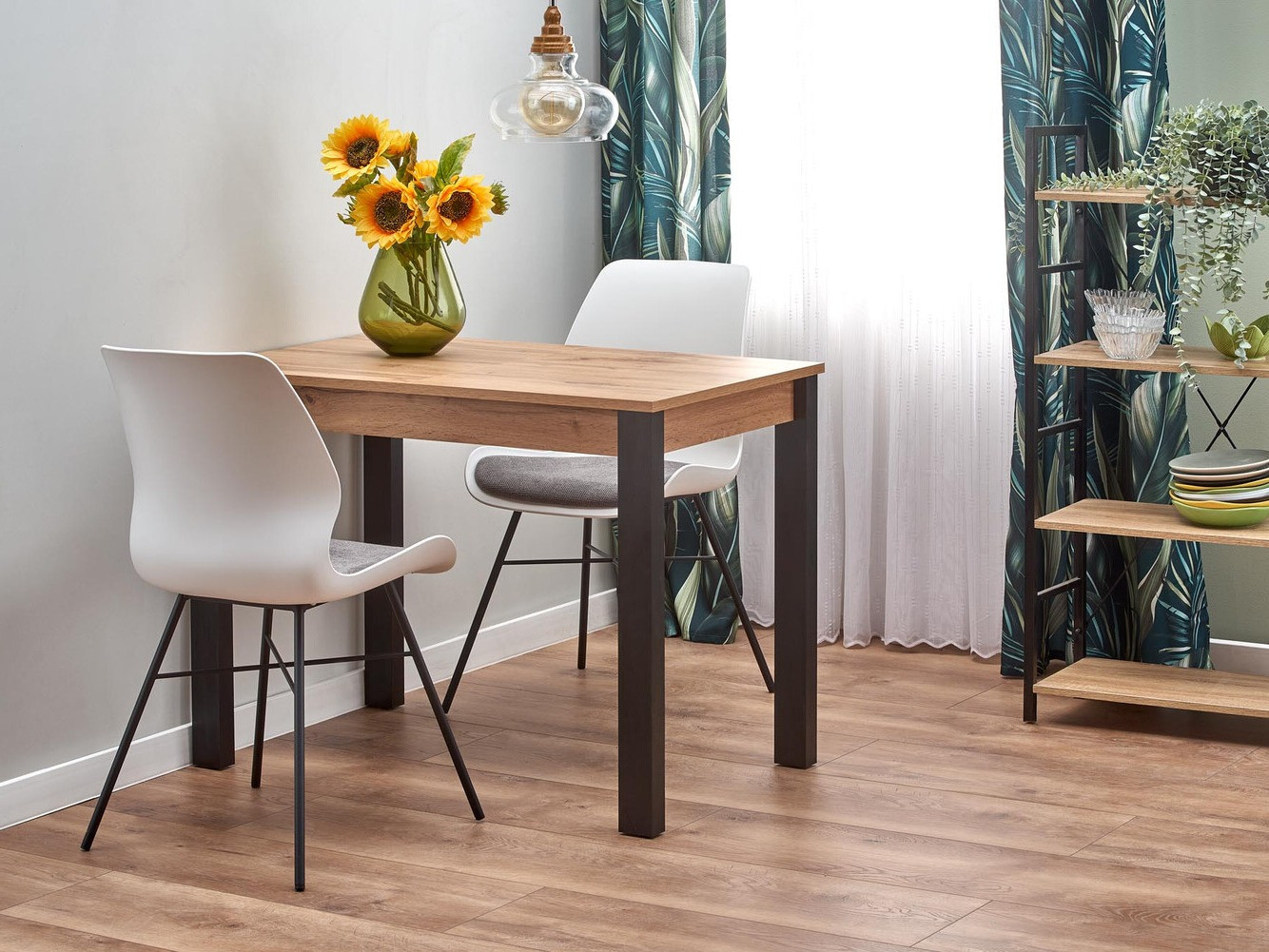 Tafel Houston 1208 (Wotan eik + Zwart)