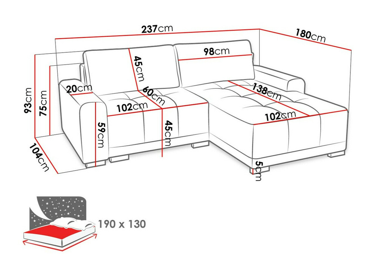 Hoekbank Columbus 183 (Country 12)
