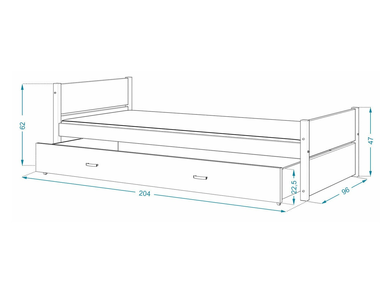 Bed Aurora 176 (Wit)
