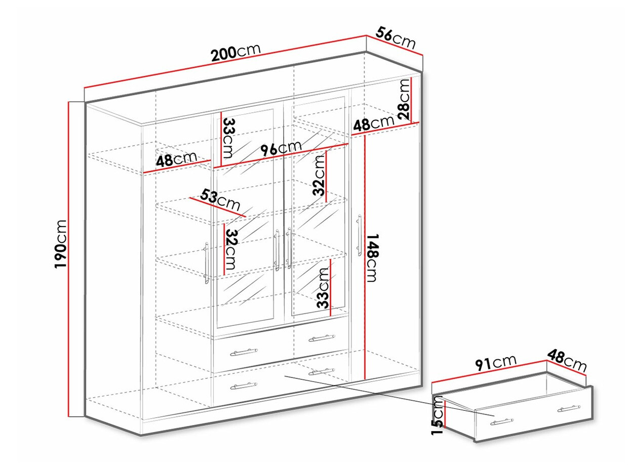 Kledingkast Cavmero 100 (Sonoma eik + Wit)