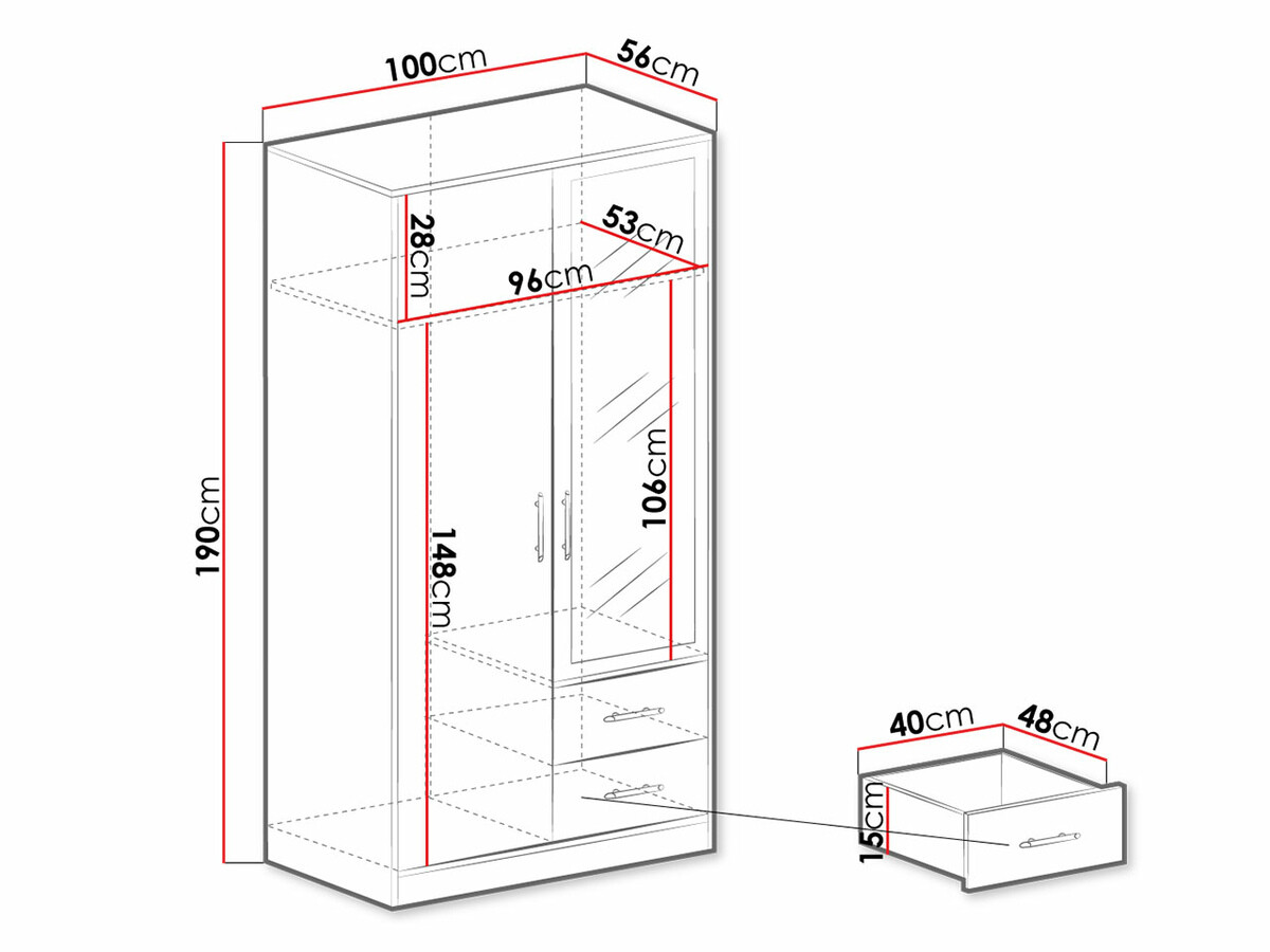 Kledingkast Cavmero 104 (Antraciet)
