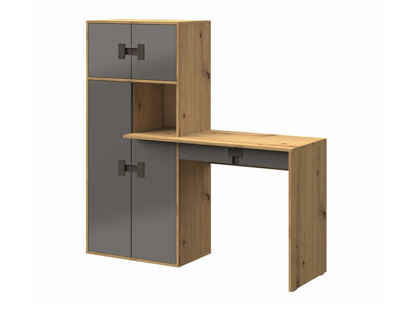 Bureau Florevi 101 (Grijs met glans + Artisan eiken)