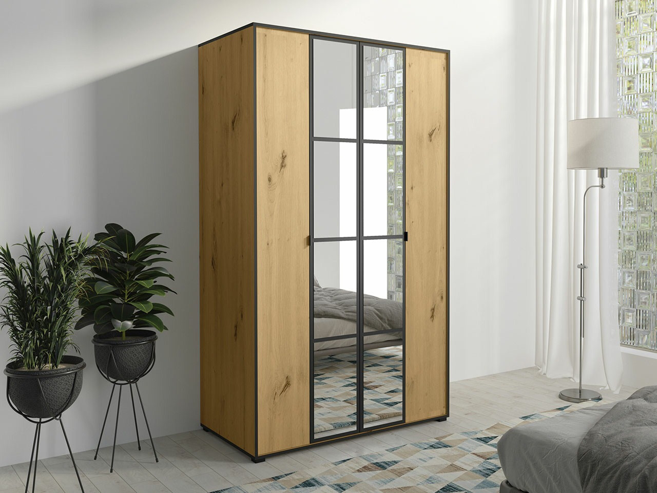 Kledingkast Toledo 117 (Artisan eiken + Zwart)