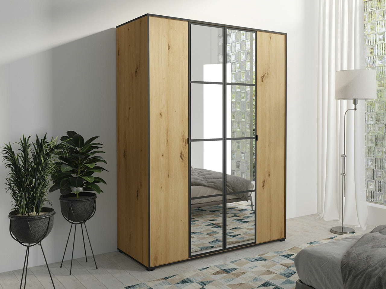 Kledingkast Toledo 117 (Artisan eiken + Zwart)