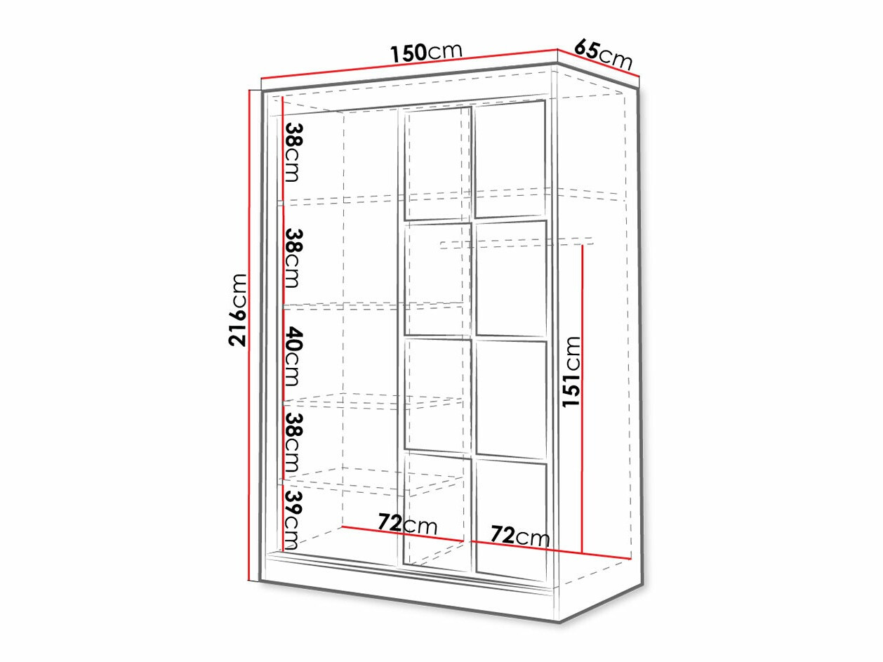 Kledingkast Toledo 118 (Artisan eiken + Zwart)