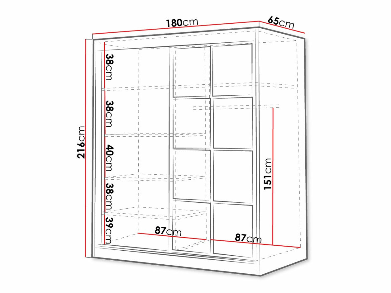Kledingkast Toledo 118 (Artisan eiken + Zwart)