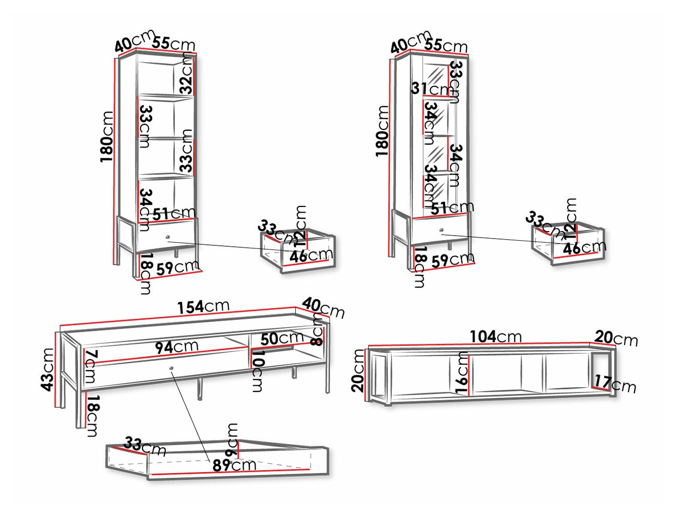 Woonkamerset Toledo H110