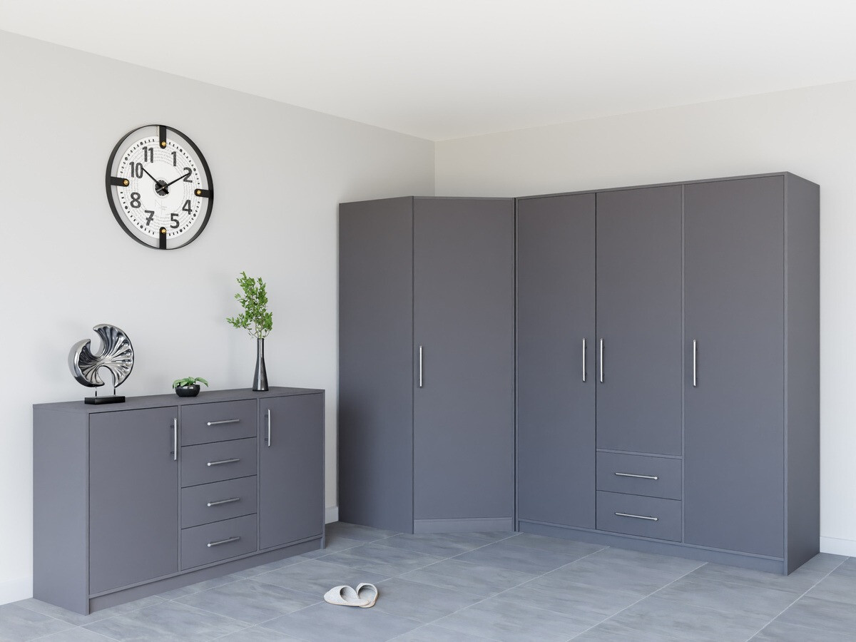 Hoekkledingkast Cavmero 106 (Antraciet)