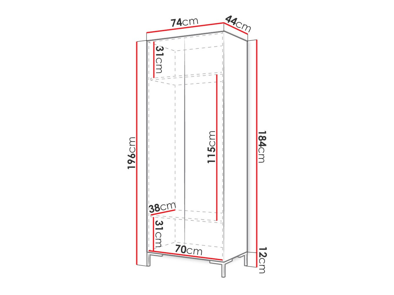 Kledingkast Tivsoa 109 (Wit + Gouden)