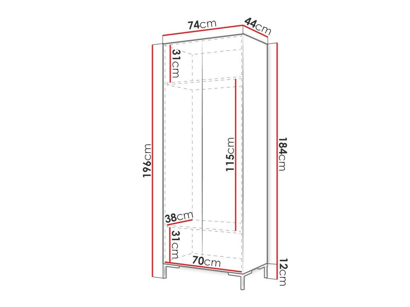 Kledingkast Tivsoa 110 (Wit + Gouden)