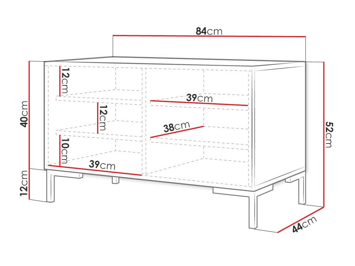 Schoenenkast Tivsoa 111 (Wit + Gouden)