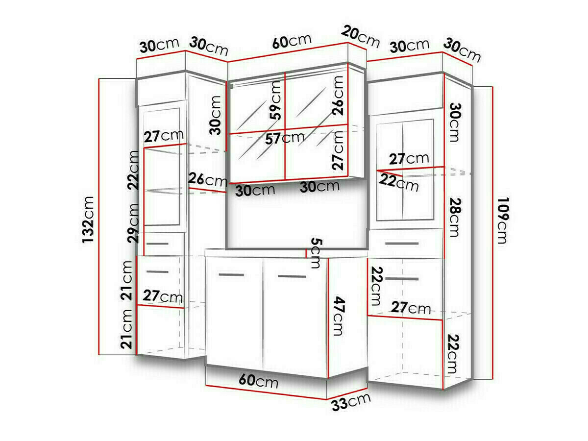 Badkamerset Sarasota 140 (San Remo eik)