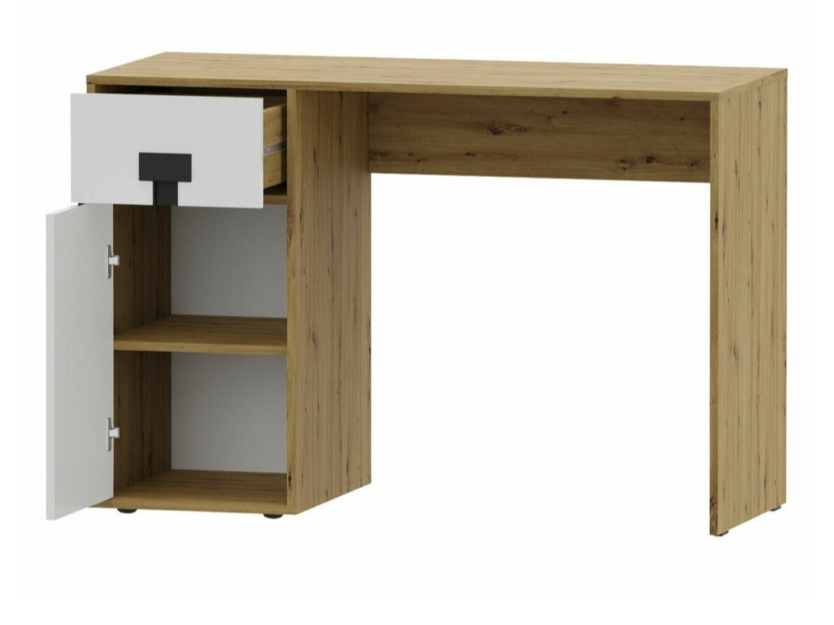 Bureau Florevi 100 (Glanzend wit + Artisan eiken)