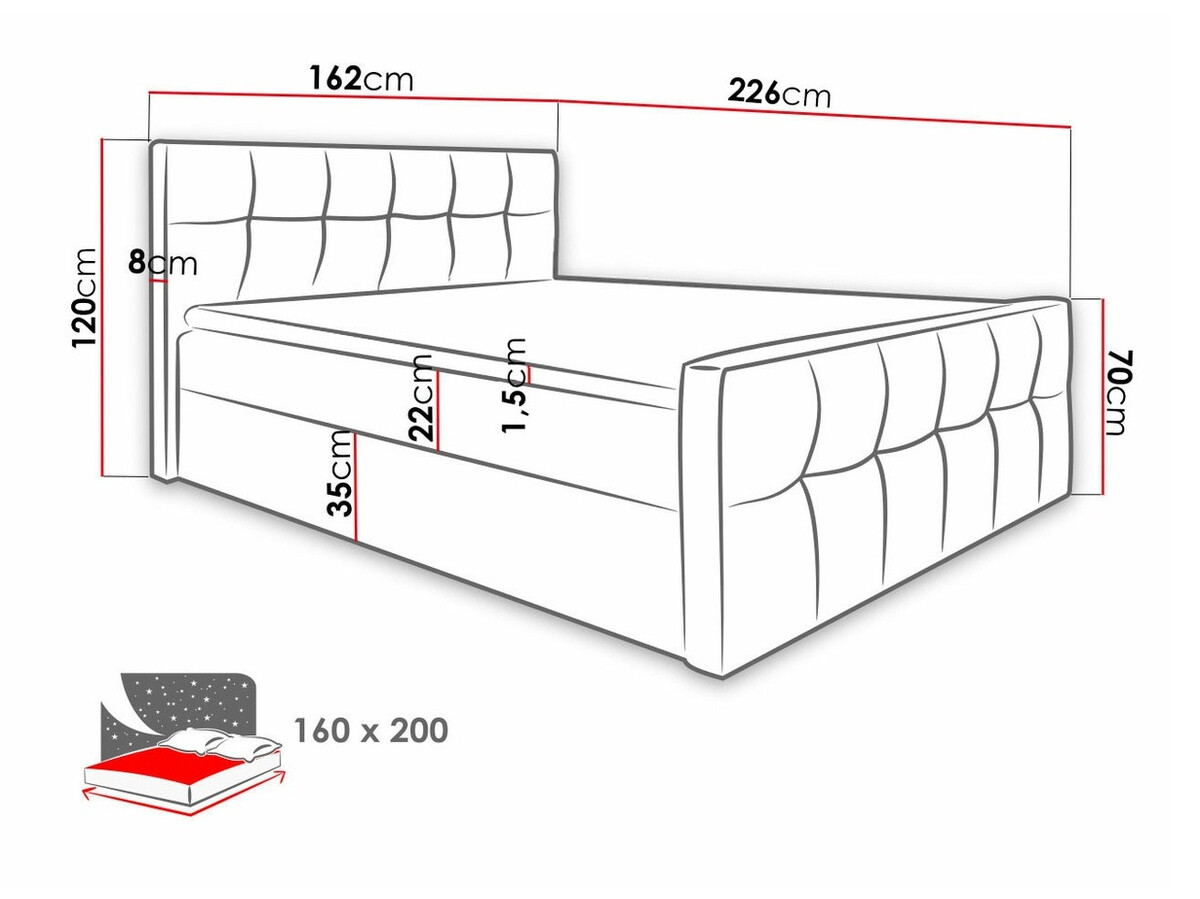 Boxspring Baltimore 138 (Soft 033)