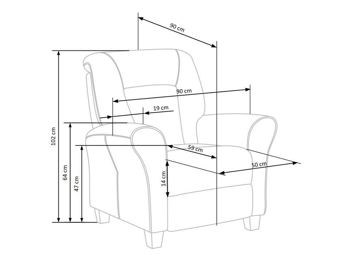 Relaxfauteuil Houston 848 (Grijs + Beuk)