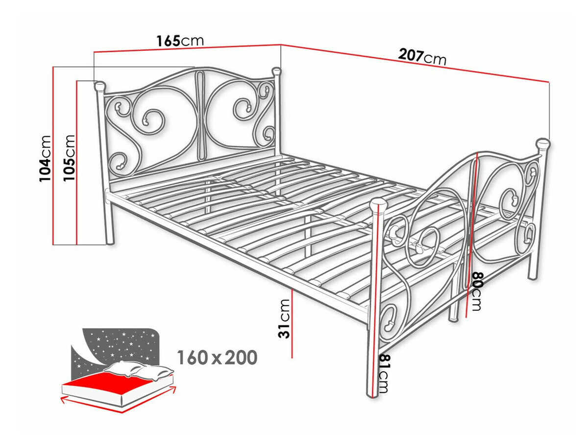 Bed Elmira 101 (Zwart)