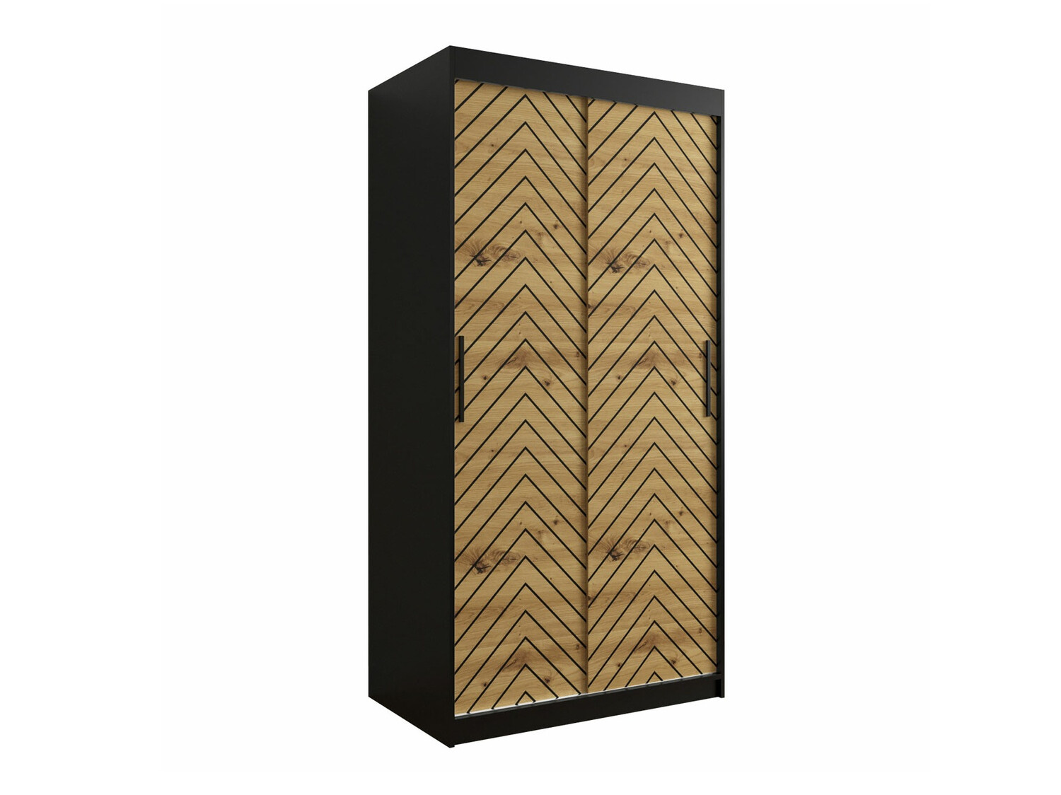 Kledingkast Hartford 306 (Zwart + Artisan eiken)