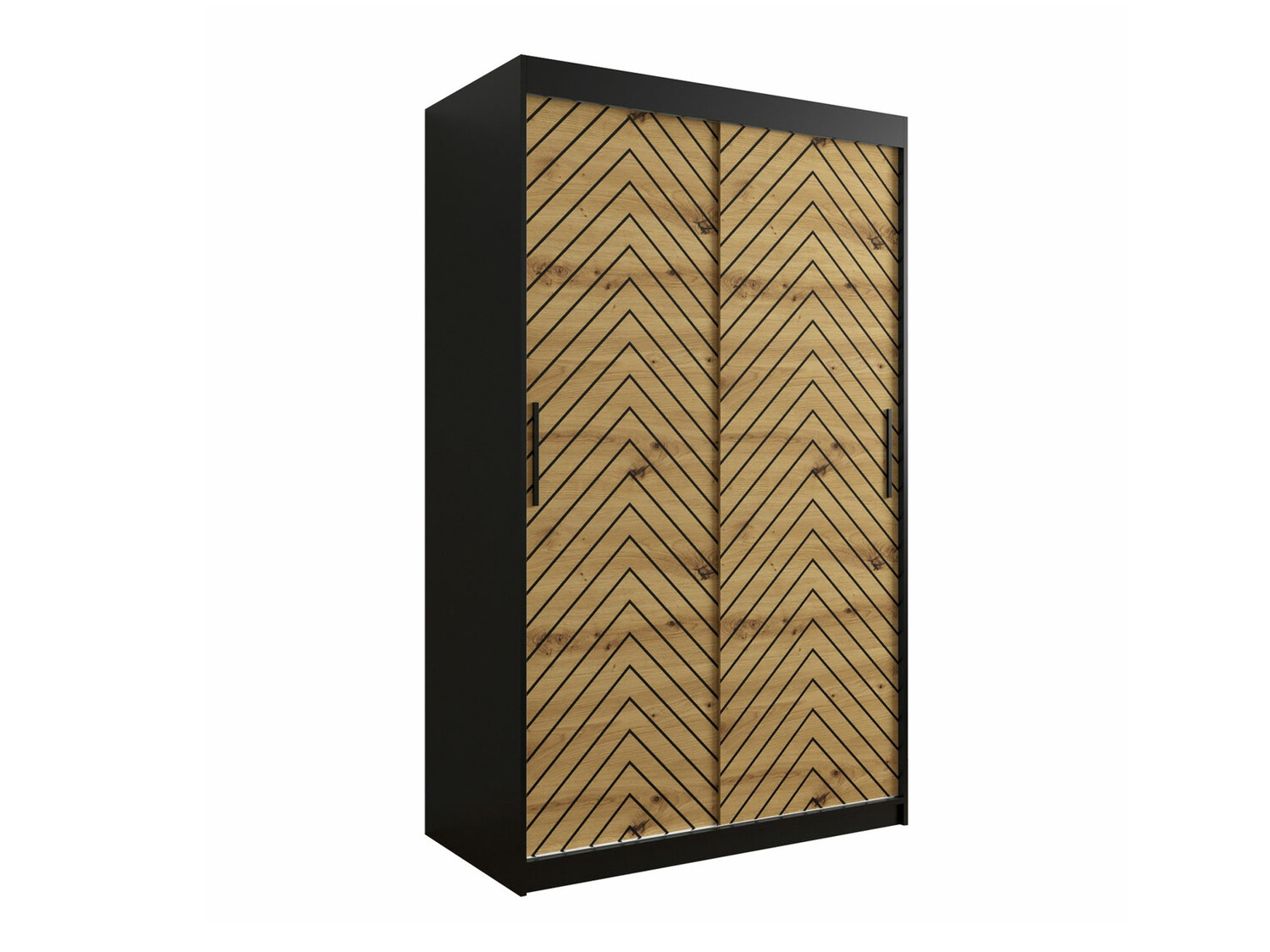 Kledingkast Hartford 308 (Zwart + Artisan eiken)