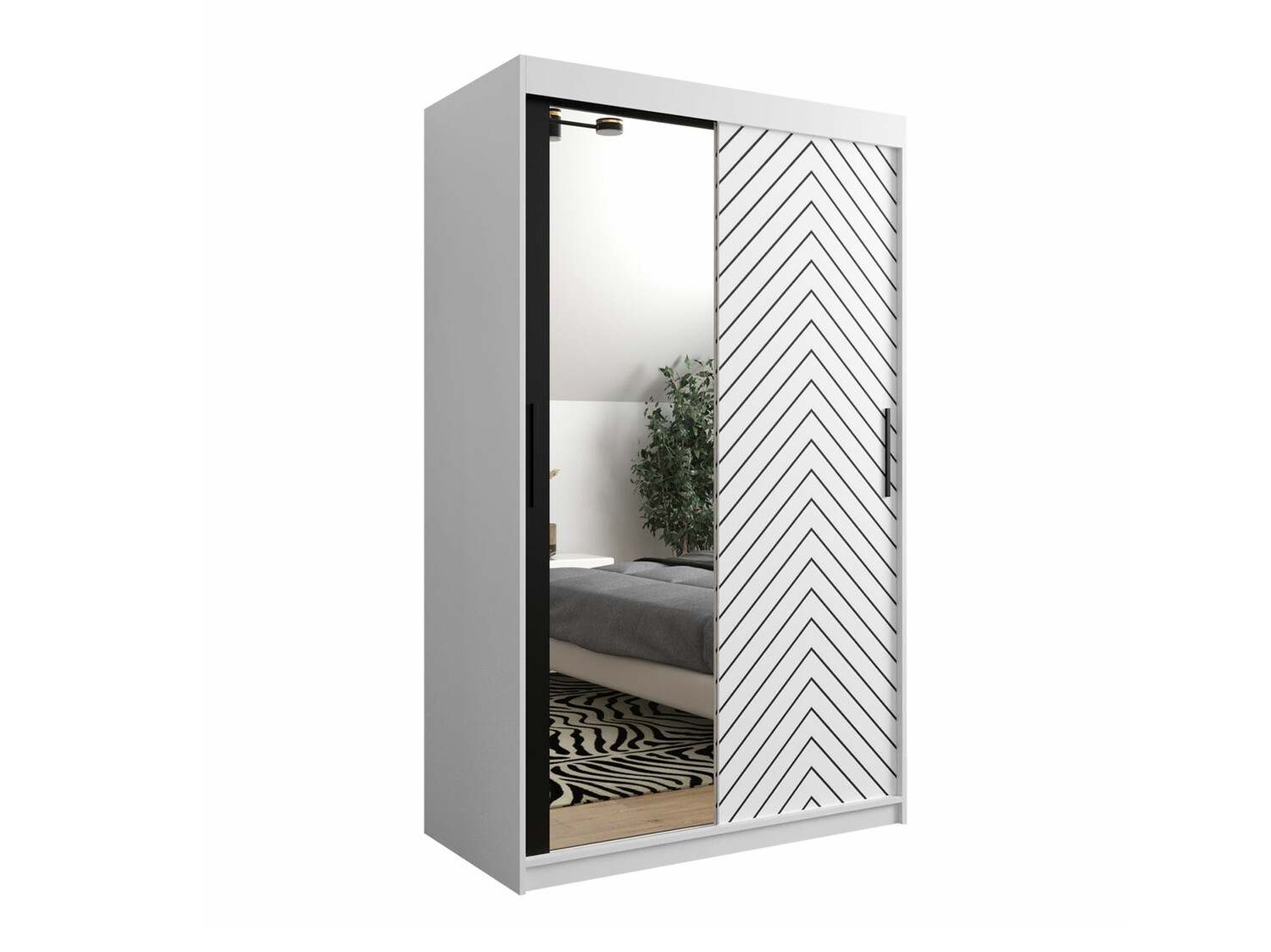 Kledingkast Hartford 309 (Wit + Zwart)