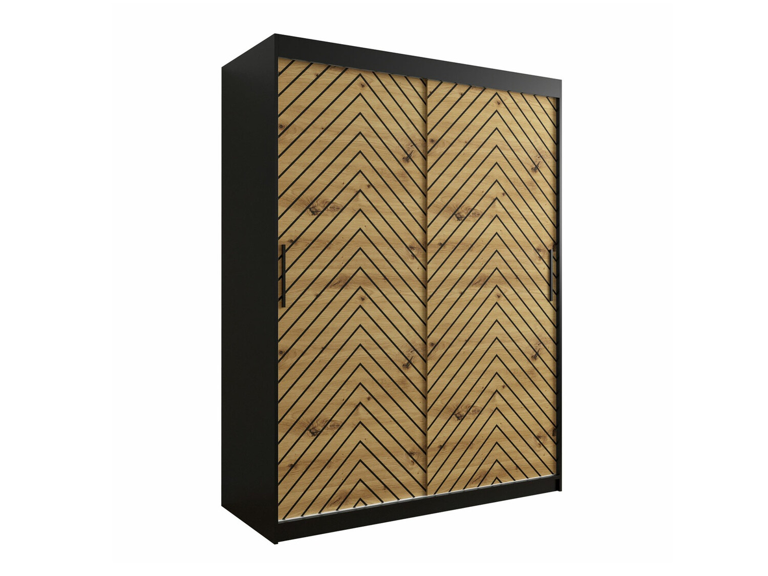 Kledingkast Hartford 310 (Zwart + Artisan eiken)