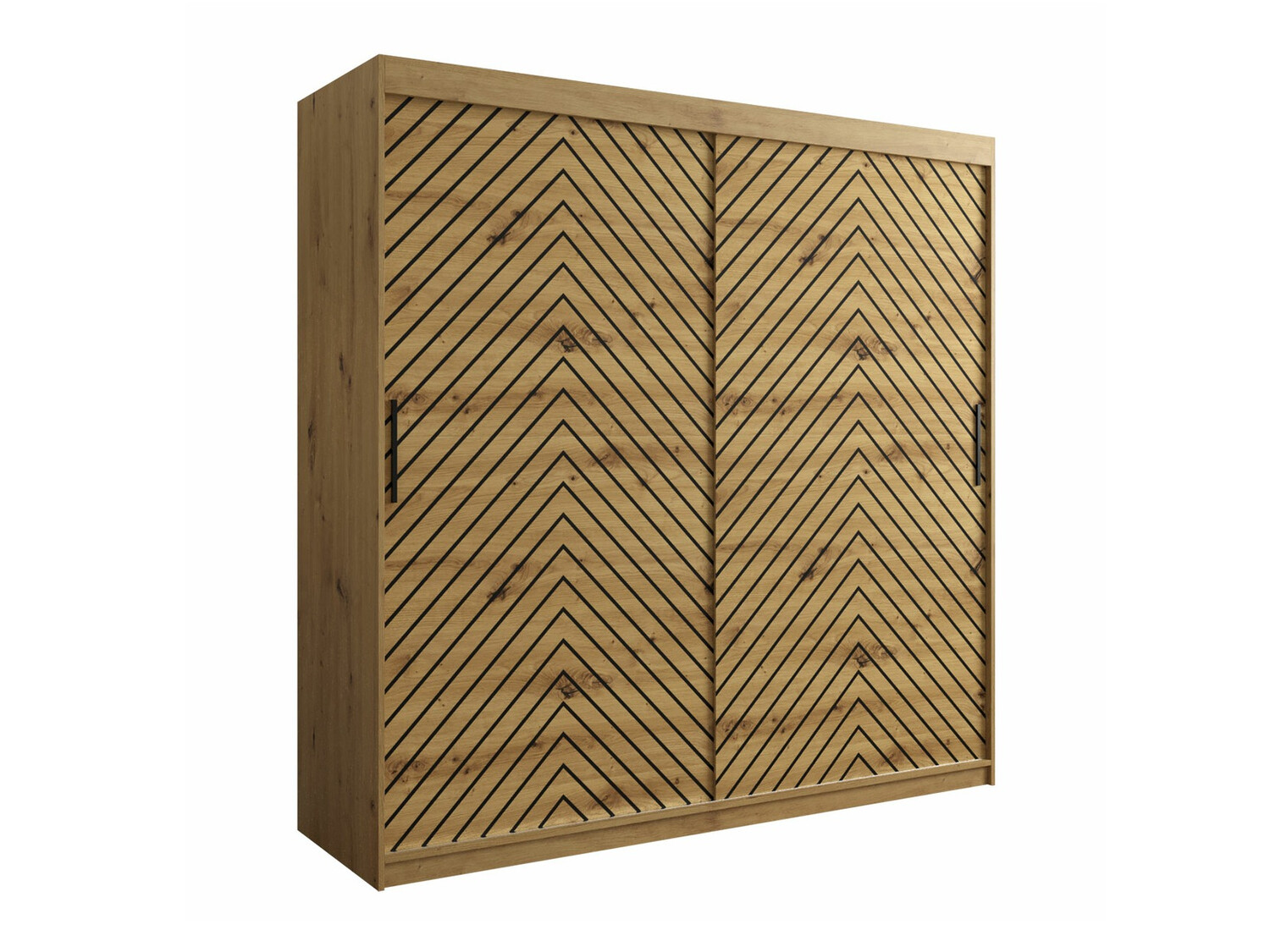 Kledingkast Hartford 314 (Zwart + Artisan eiken)