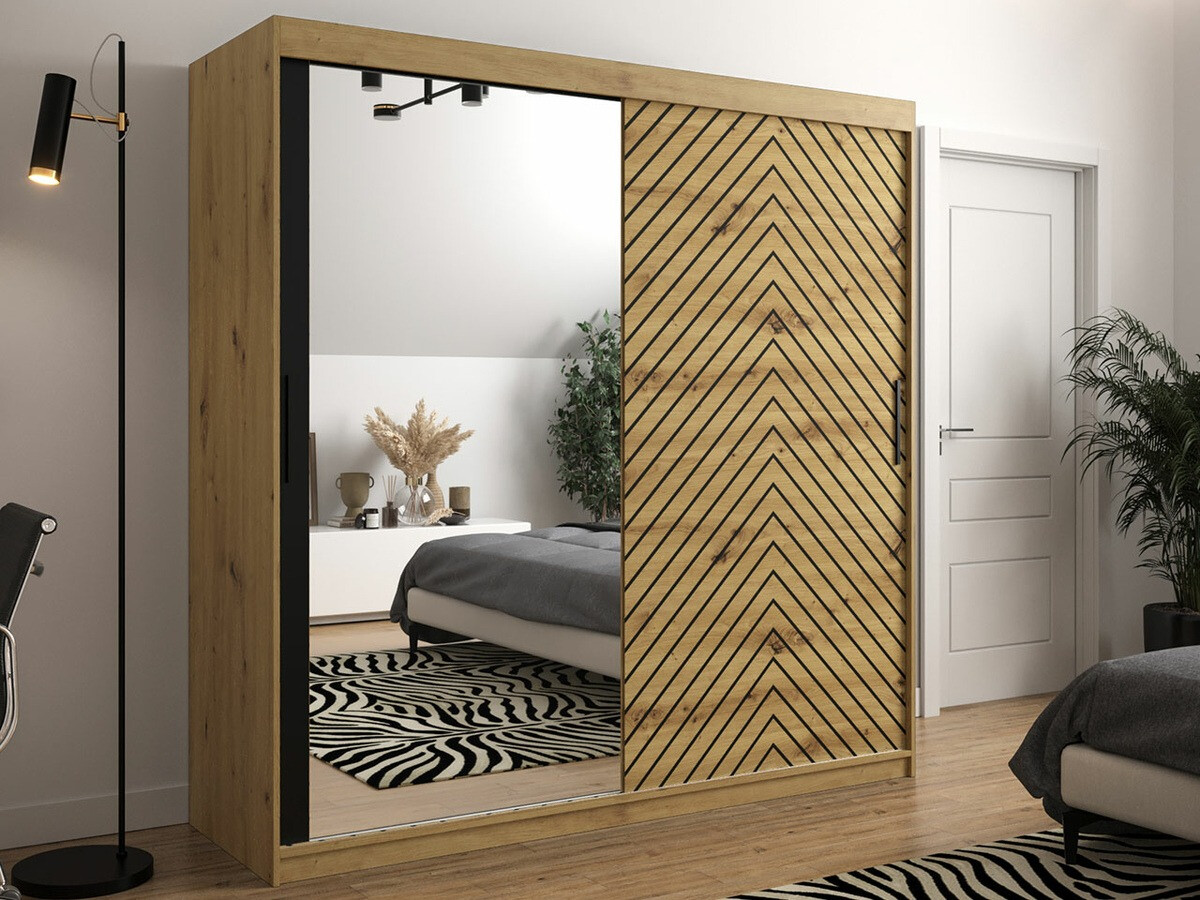 Kledingkast Hartford 315 (Artisan eiken + Zwart)