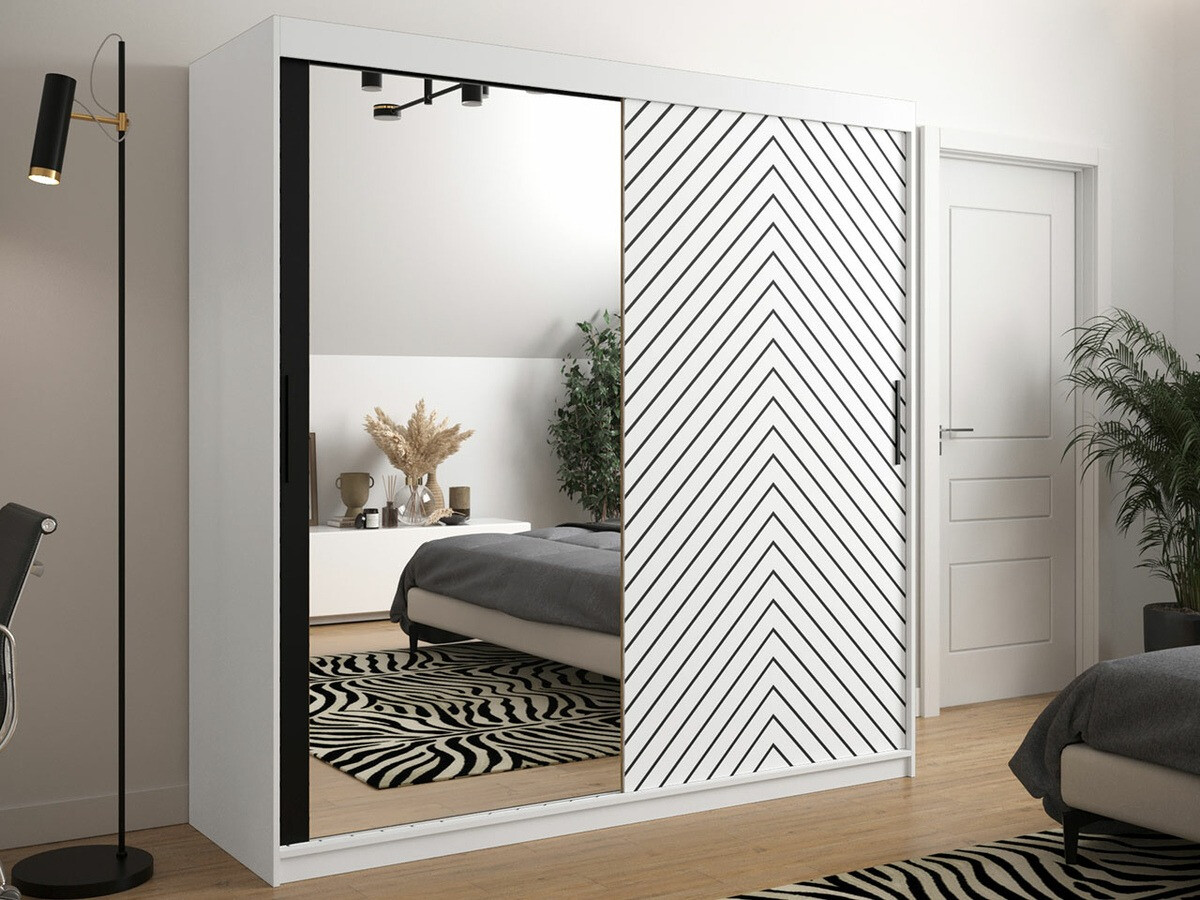 Kledingkast Hartford 315 (Wit + Zwart)