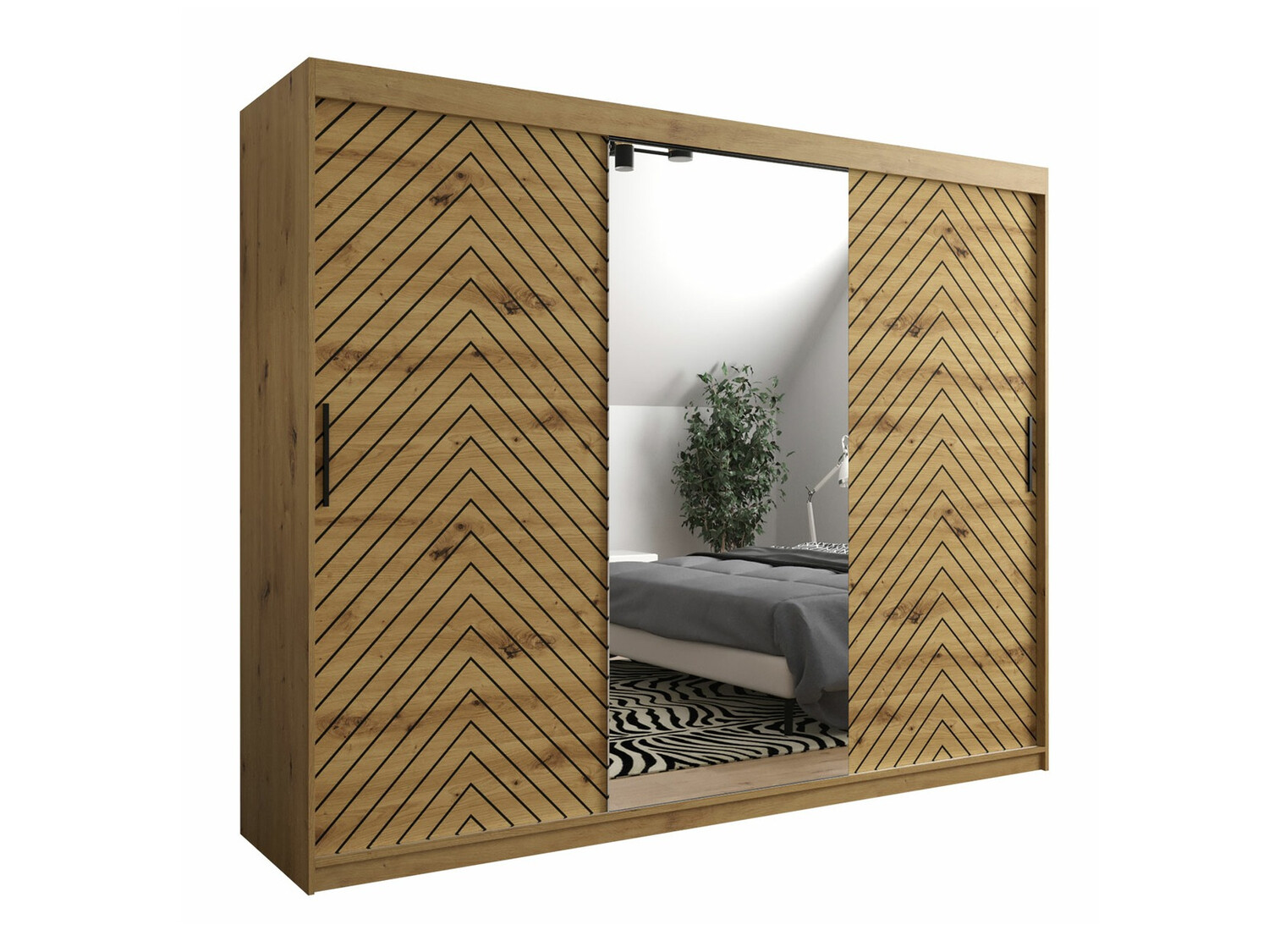 Kledingkast Hartford 317 (Artisan eiken + Zwart)