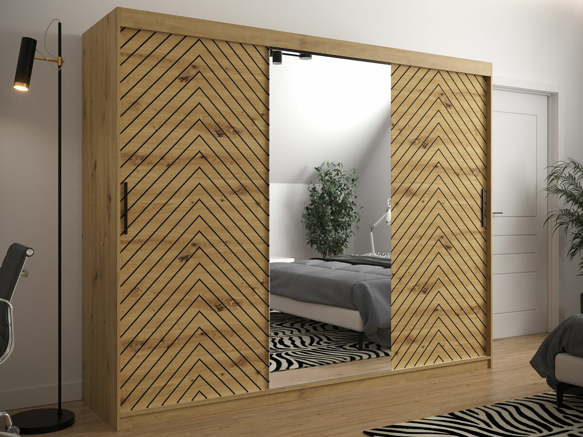 Kledingkast Hartford 317 (Artisan eiken + Zwart)