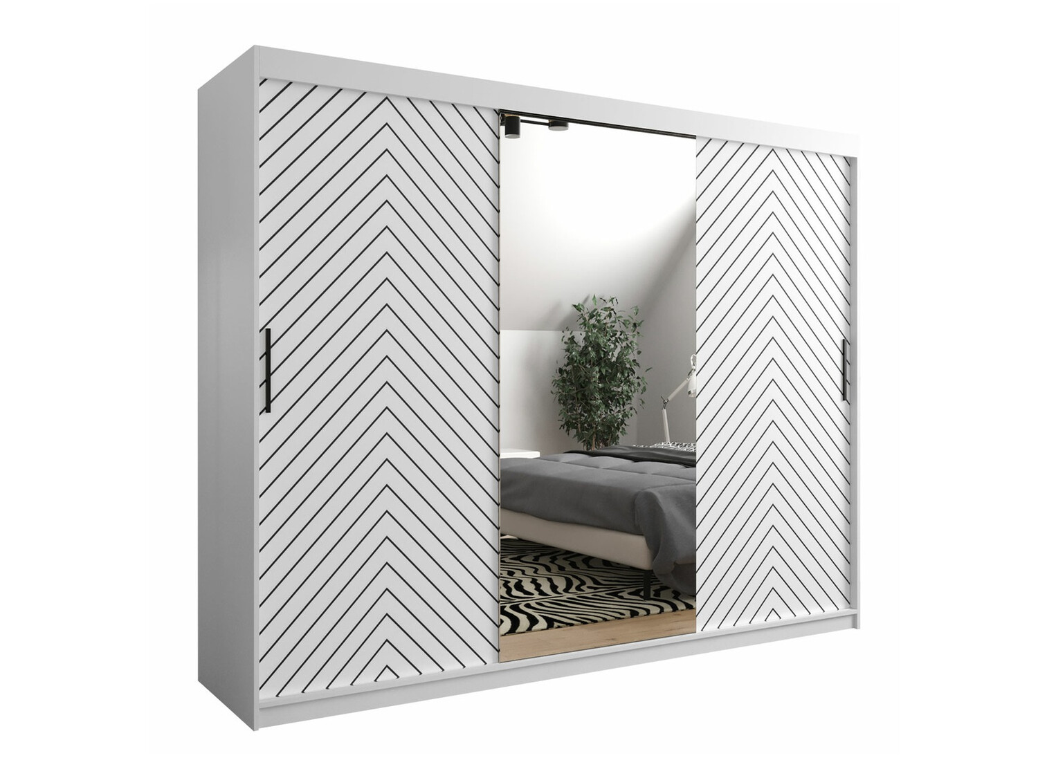 Kledingkast Hartford 317 (Wit + Zwart)