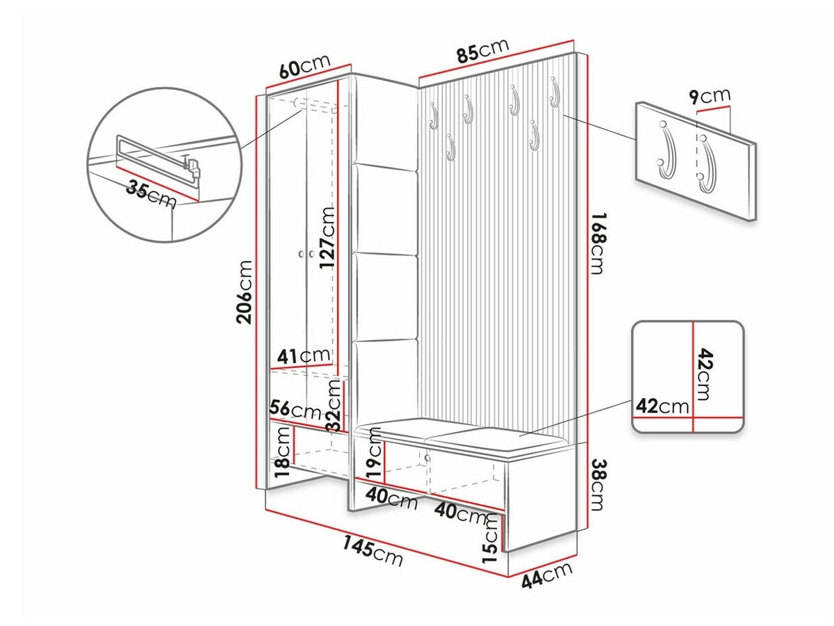 Gangmeubelset Hartford 320 (Artisan eiken + Soft 011)