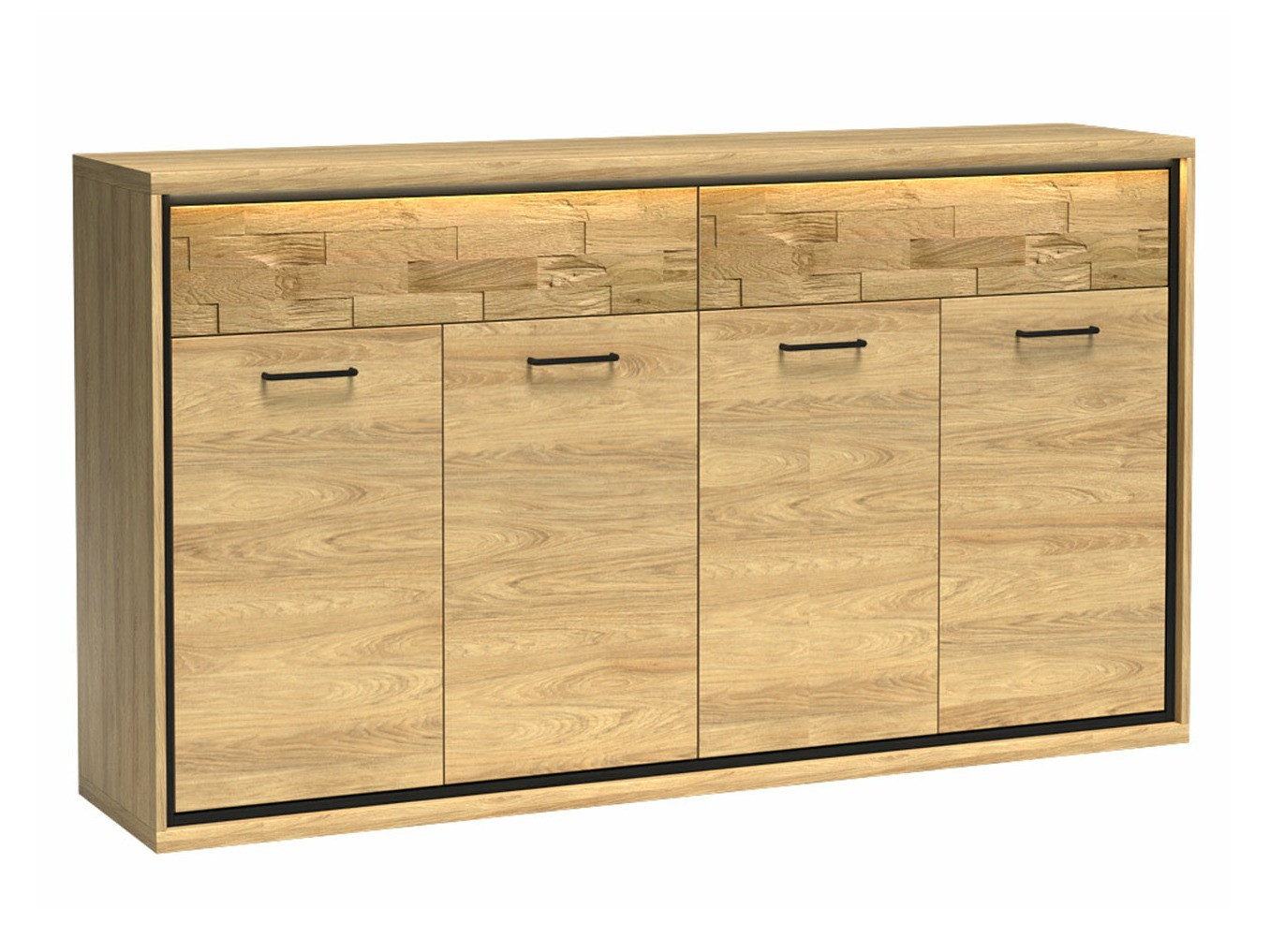 Ladekast Etrmoni 105 (Licht hout + Eiken)