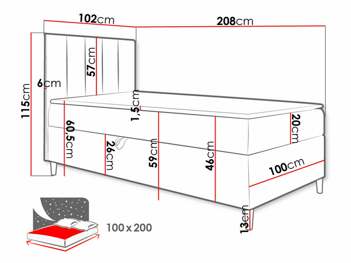 Boxspring Baltimore 170 (Soft 017 + Fresh 9)