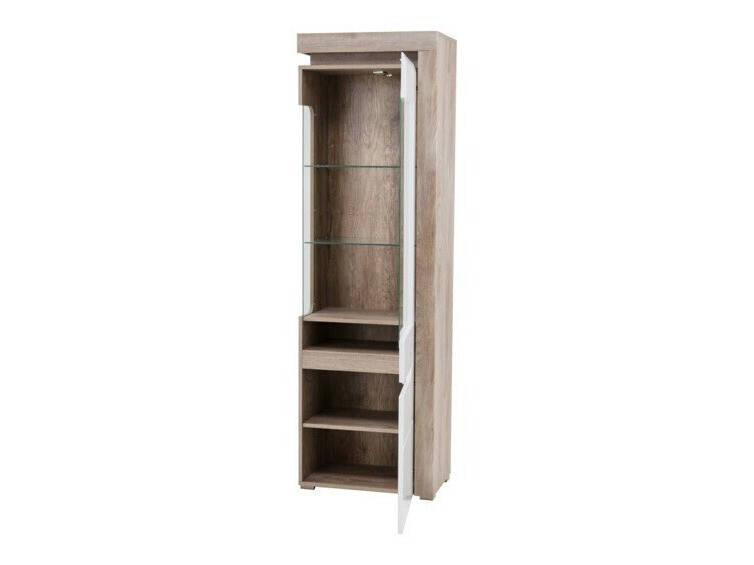 Boekenkast Revelmi 105 (Eiken + Glanzend wit)