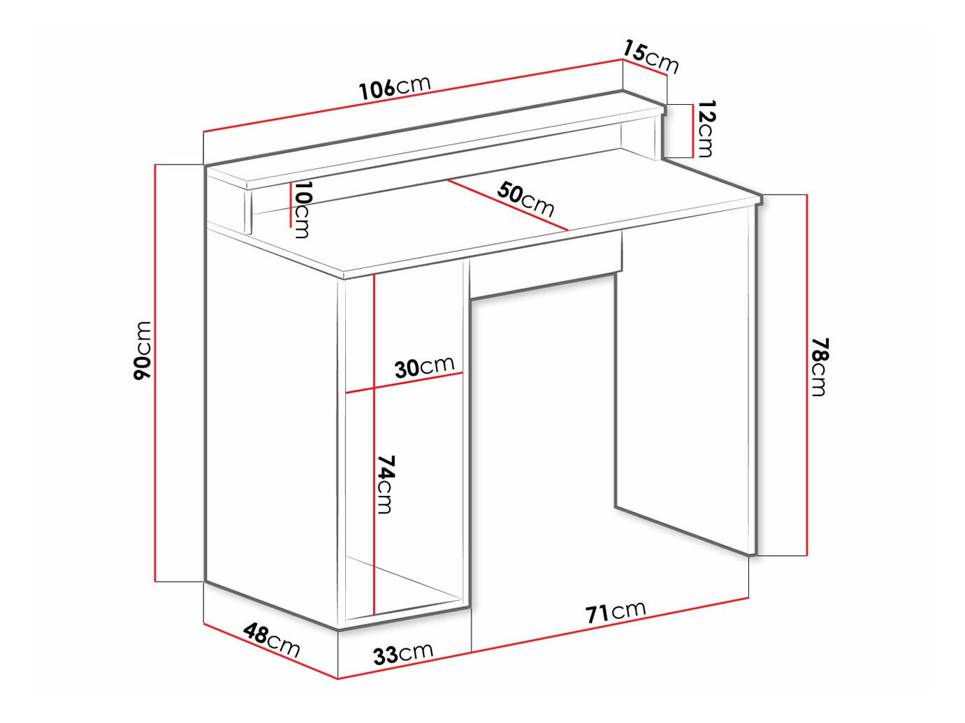 Gaming bureau Lila I (Wit)