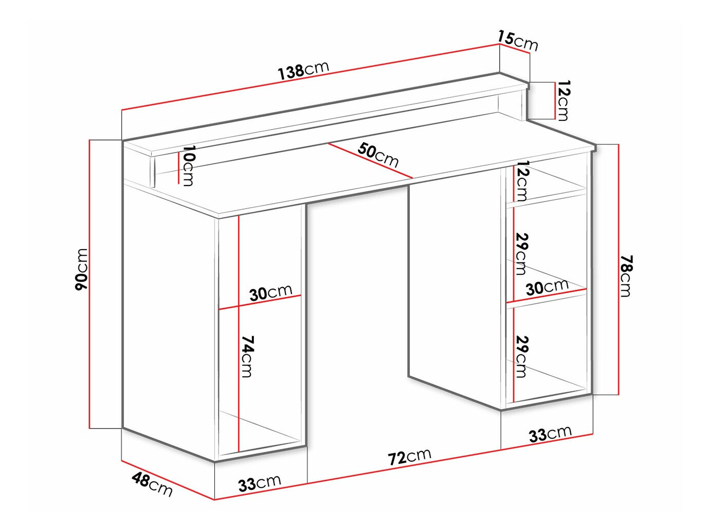 Gaming bureau Lila (Wit)
