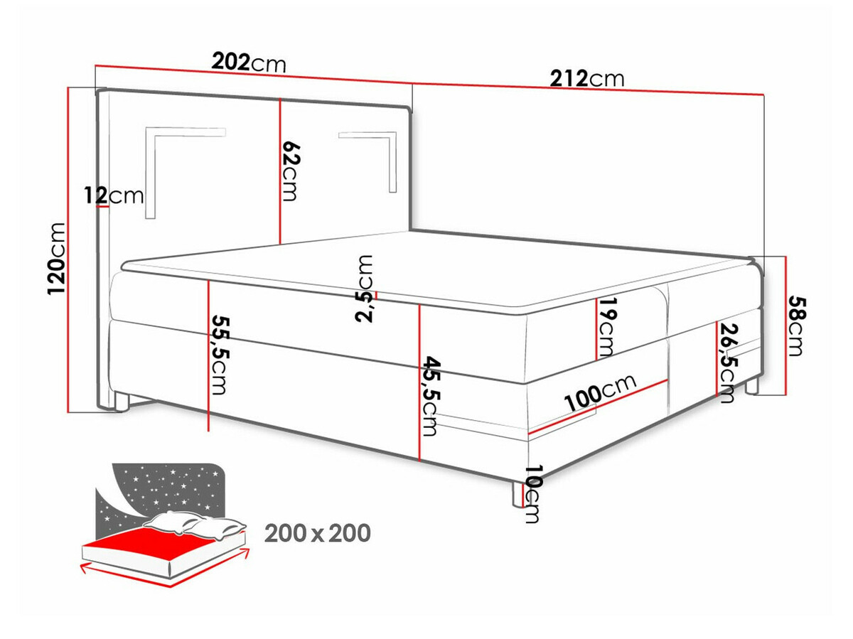 Boxspring Baltimore 173 (Soft 011)
