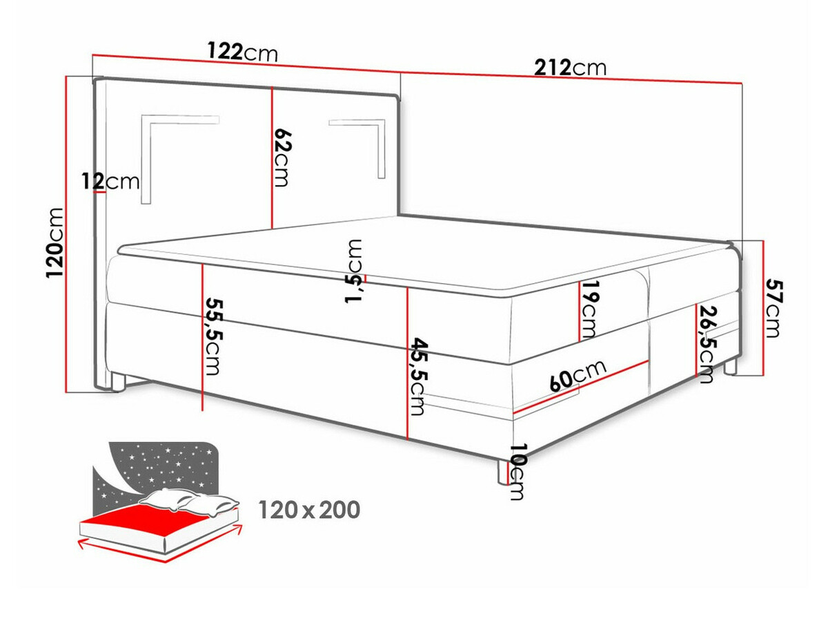 Boxspring Baltimore 173 (Soft 017)