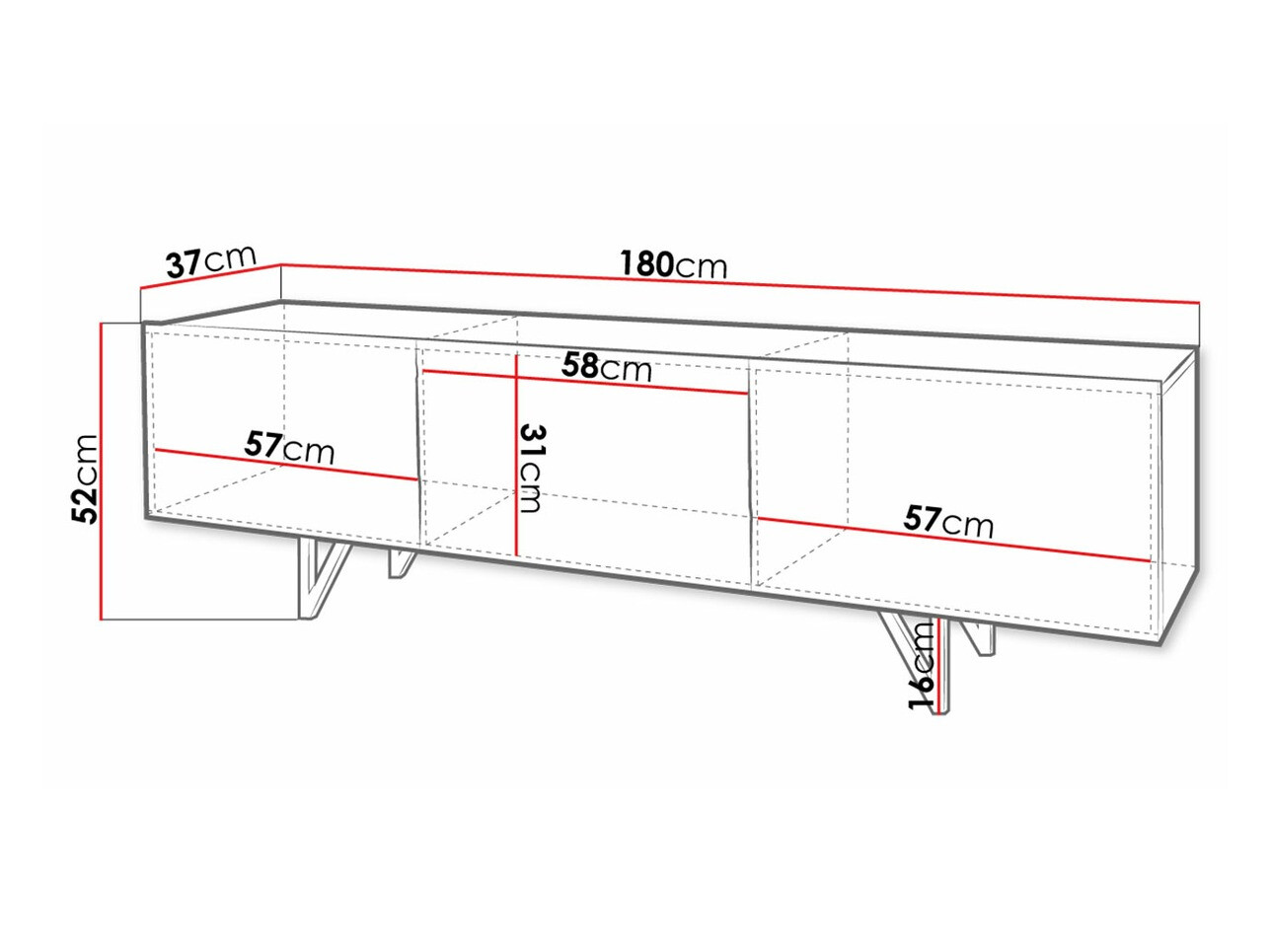 TV-meubel Mavmave 100 (Wit + Glanzend wit)