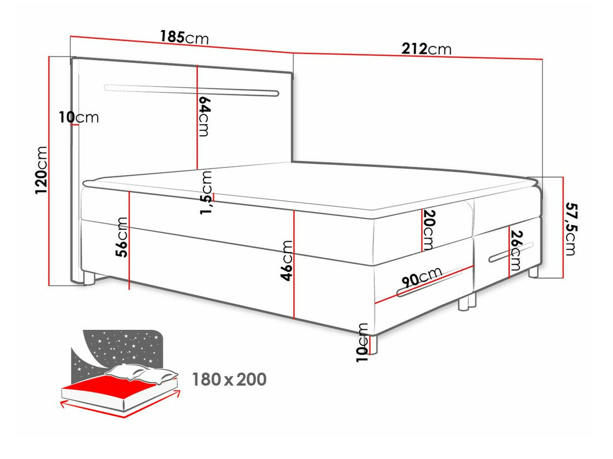 Boxspring Pluvia (Fresh 37)