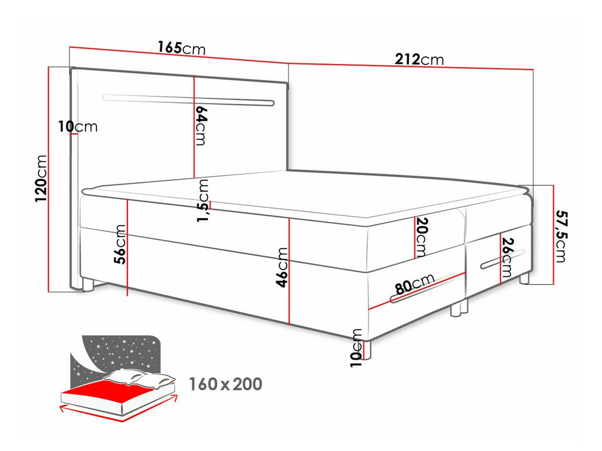 Boxspring Pluvia (Fresh 8)